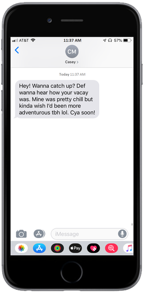 iPhone text message - Slang